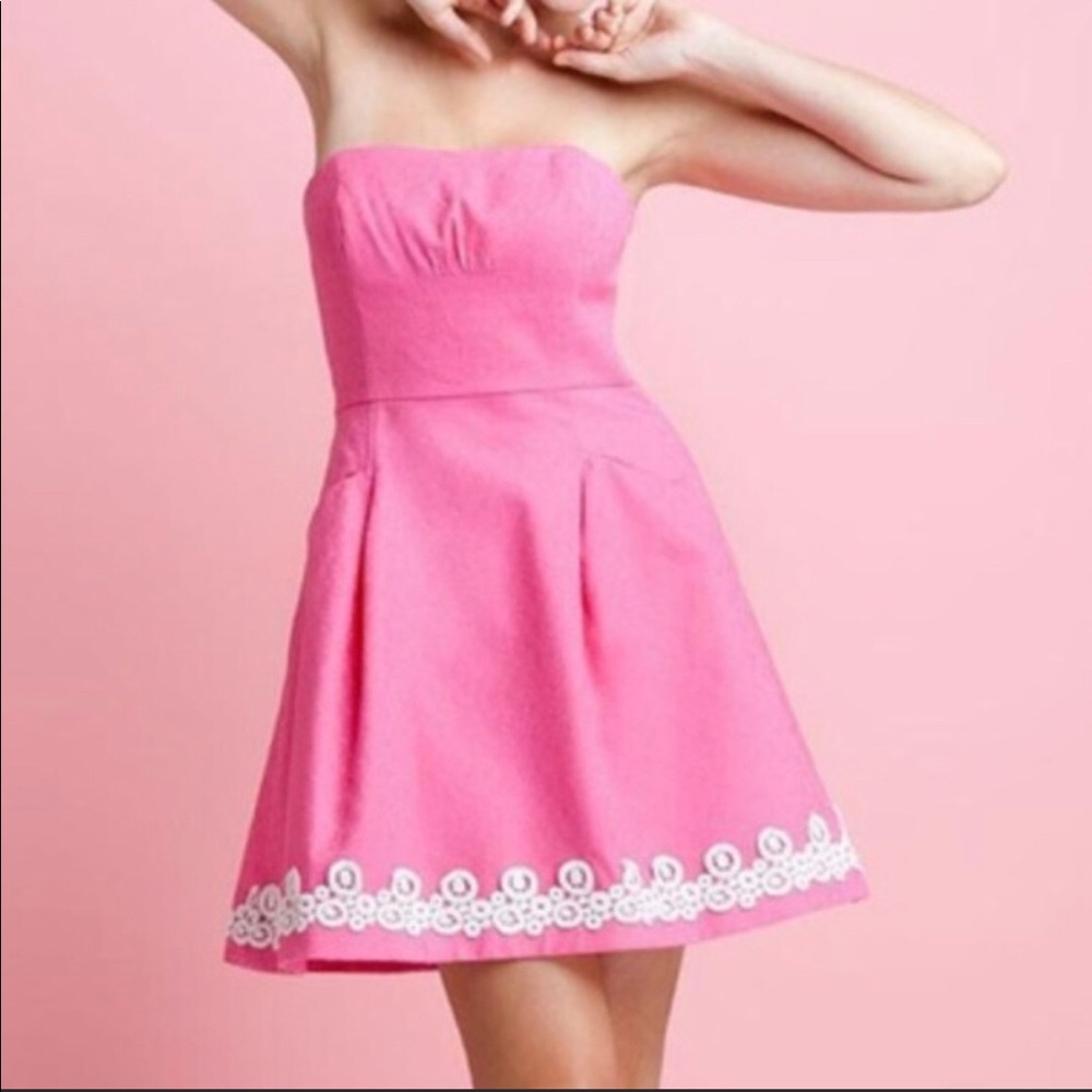Like New Lilly Pulitzer size 4 Blossom dress jacquard, Hotty Pink